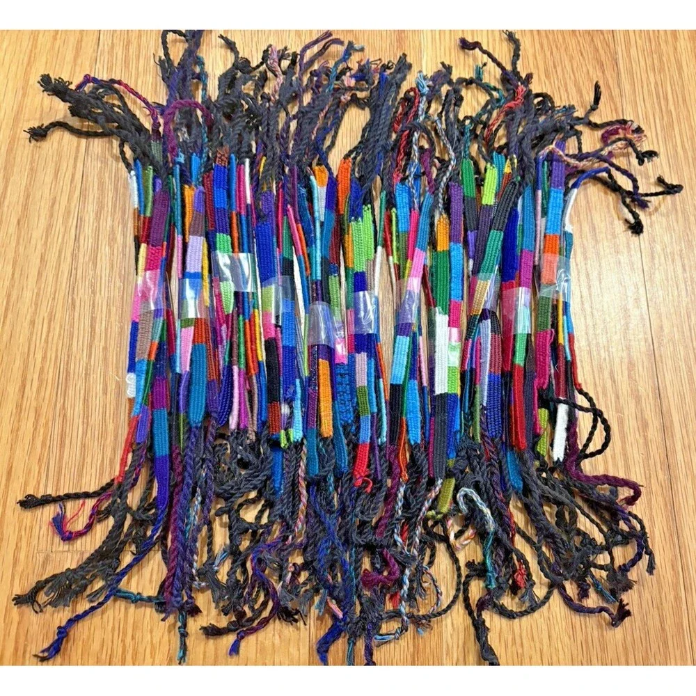 Friendship Bracelet Guatemala Mayan Woven Unisex Artisan Handmade Ties Lot of 10